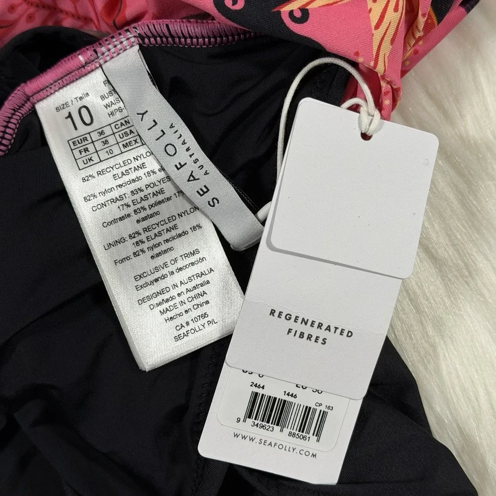 Seafolly Size US 6 / AU 10 Atlantis One Shoulder‎ Cut Out One Piece Swimsuit